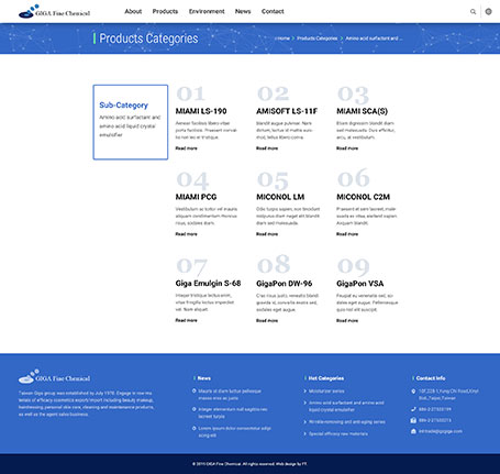 技嘉化工,技嘉精化貿易,化妝品原料網頁設計,網站設計,website design, RWD homepage,Giga Fine Chemical,技嘉精化網頁設計